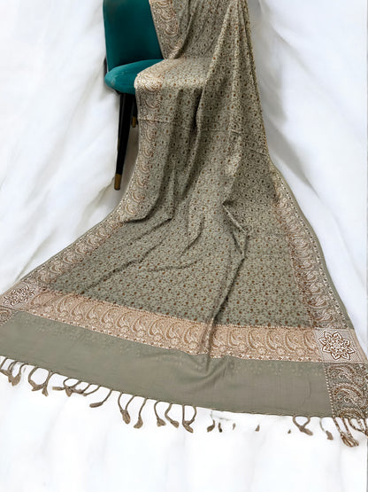 Alpaca - Embroidered Threadwork Kashmiri Shawl