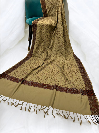 Peanut - Embroidered Threadwork Kashmiri Shawl